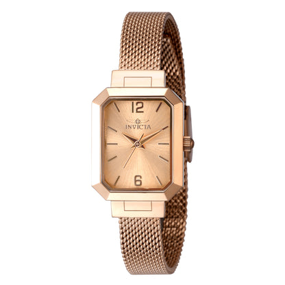Invicta Women's 21mm Angel Quartz Beveled Rectangle Monochromatic Mesh Bracelet Watch