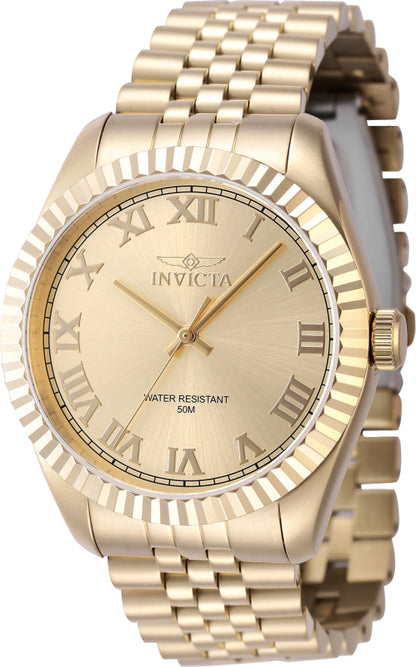 Invicta Men's 43mm Specialty Quartz Fluted Bezel Goldtone Bracelet Watch