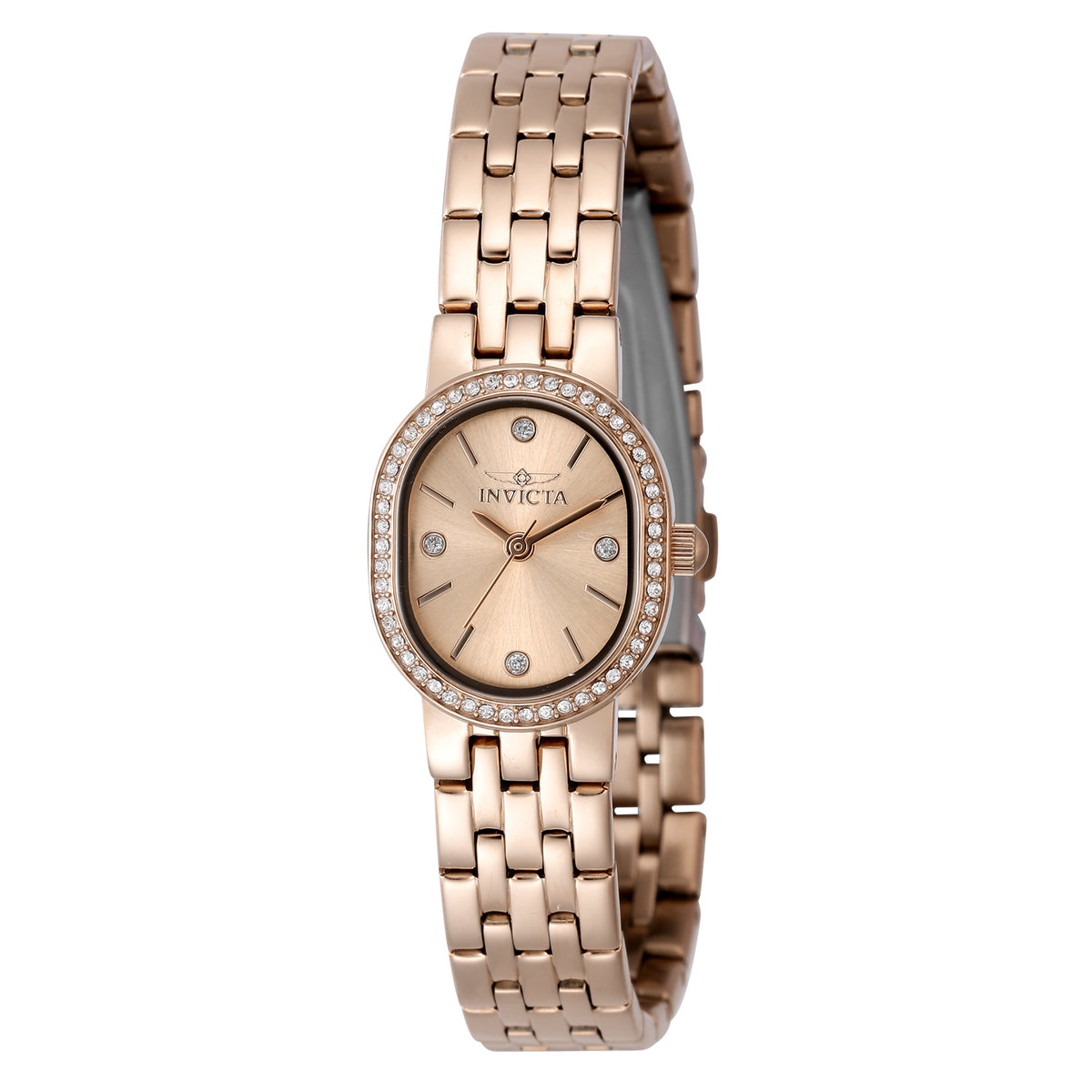 Invicta Women's 30mm Angel Quartz Crystal Accented Oval Bracelet Watch