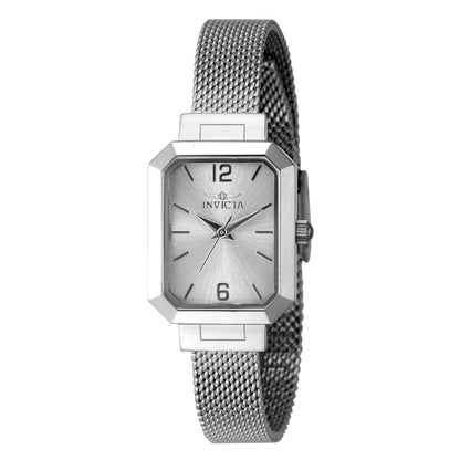Invicta Women's 21mm Angel Quartz Beveled Rectangle Monochromatic Mesh Bracelet Watch