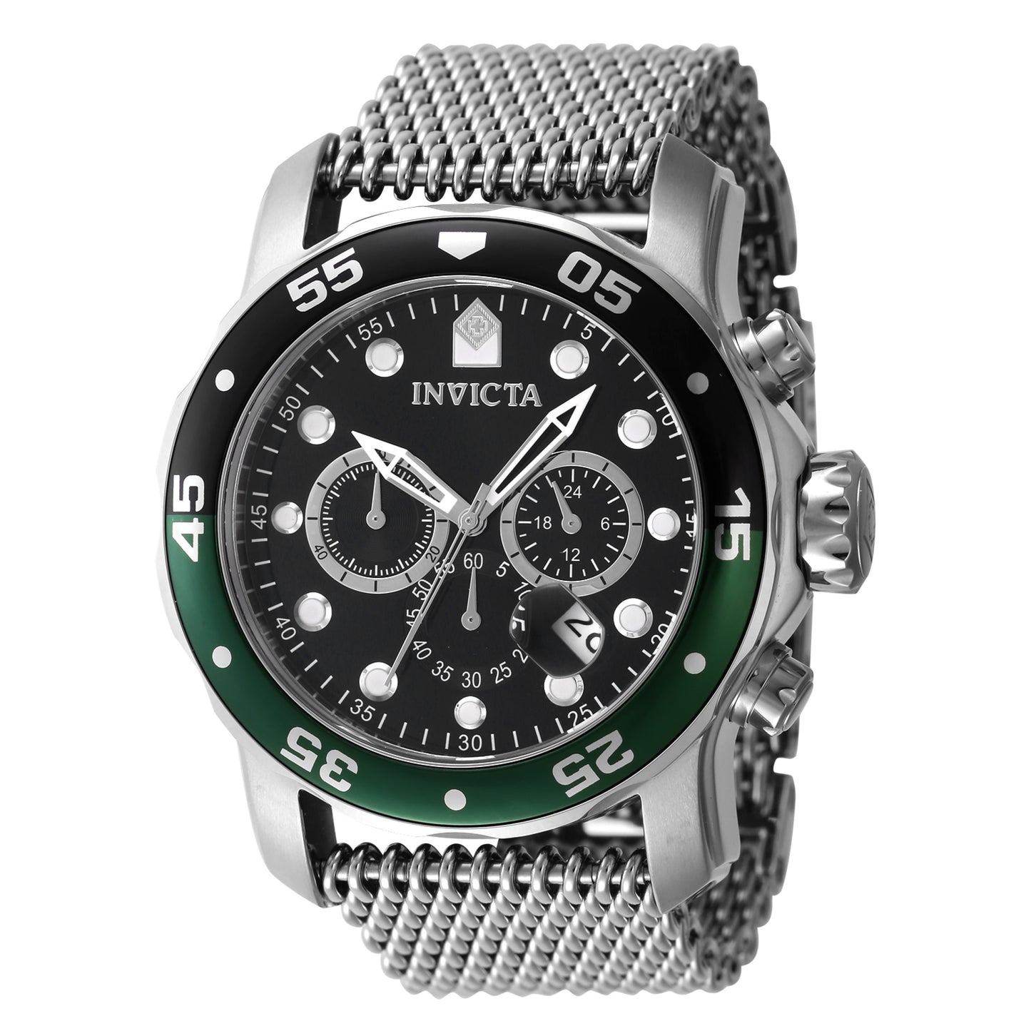 Invicta Men's 48mm Pro Diver Quartz Chronograph Dual Tone Bezel Mesh Bracelet Watch