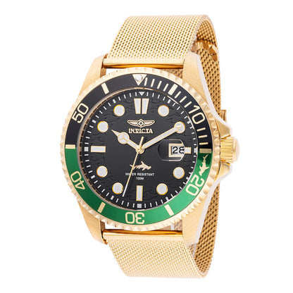 Invicta Men's 43mm Pro Diver Quartz Date Goldtone Mesh Bracelet Watch
