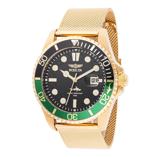 Invicta Men's 43mm Pro Diver Quartz Date Goldtone Mesh Bracelet Watch