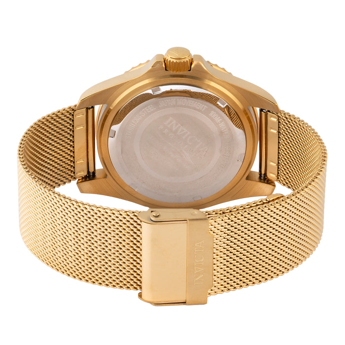 Invicta Men's 43mm Pro Diver Quartz Date Goldtone Mesh Bracelet Watch