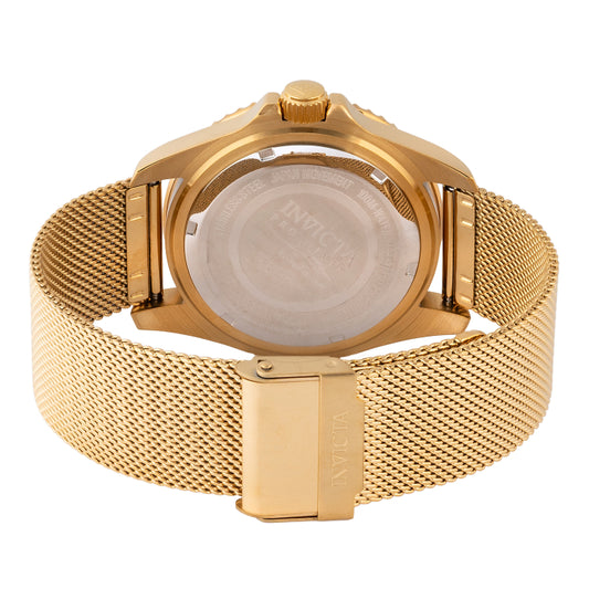 Invicta Men's 43mm Pro Diver Quartz Date Goldtone Mesh Bracelet Watch