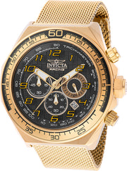 Invicta Men's 50mm Racing Quartz Chronograph Goldtone Mesh Bracelet Watch