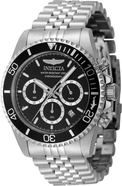 Invicta Men's 43mm Pro Diver Quartz Chronograph Black Dial Bracelet Watch
