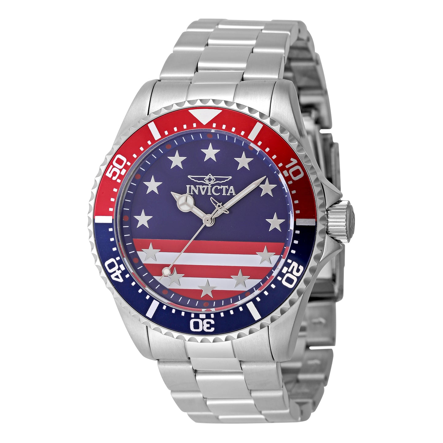 Invicta Men's 43mm Pro Diver Quartz Stars & Stripes Americana Bracelet Watch