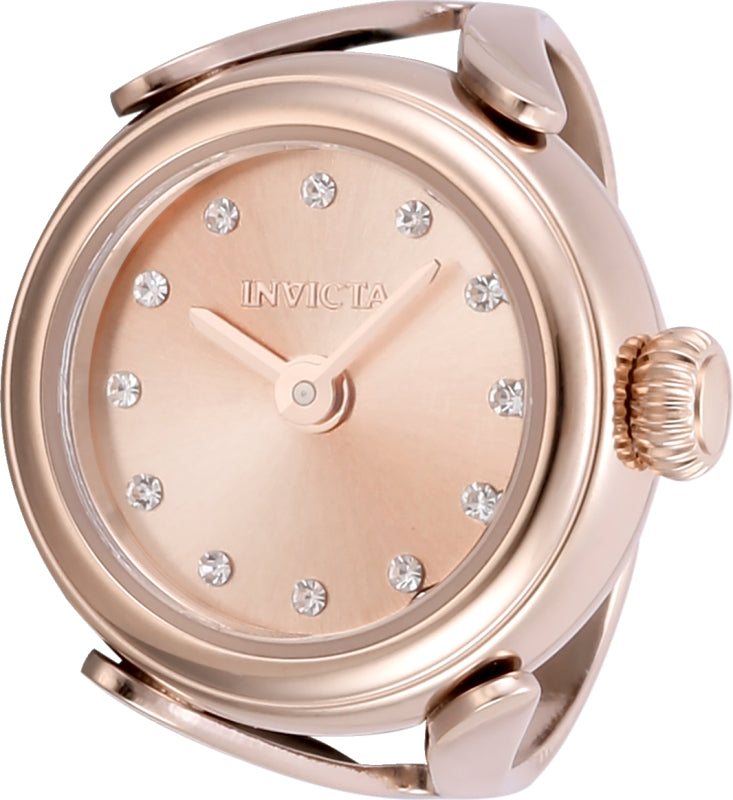Invicta Women's 17mm Angel Quartz Crystal Accented Mini Ring Watch