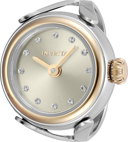 Invicta Women's 17mm Angel Quartz Crystal Accented Mini Ring Watch