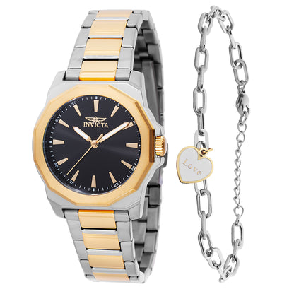 Invicta Women's 34mm Speedway Quartz Watch & "Love" Charm Bracelet Set
