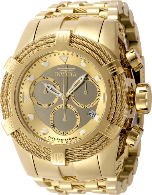 Invicta Men's 53mm Bolt Quartz Chronograph Gold Bracelet Watch