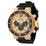 Invicta Men's 52mm Pro Diver Quartz Chronograph Goldtone Silicone Strap Watch