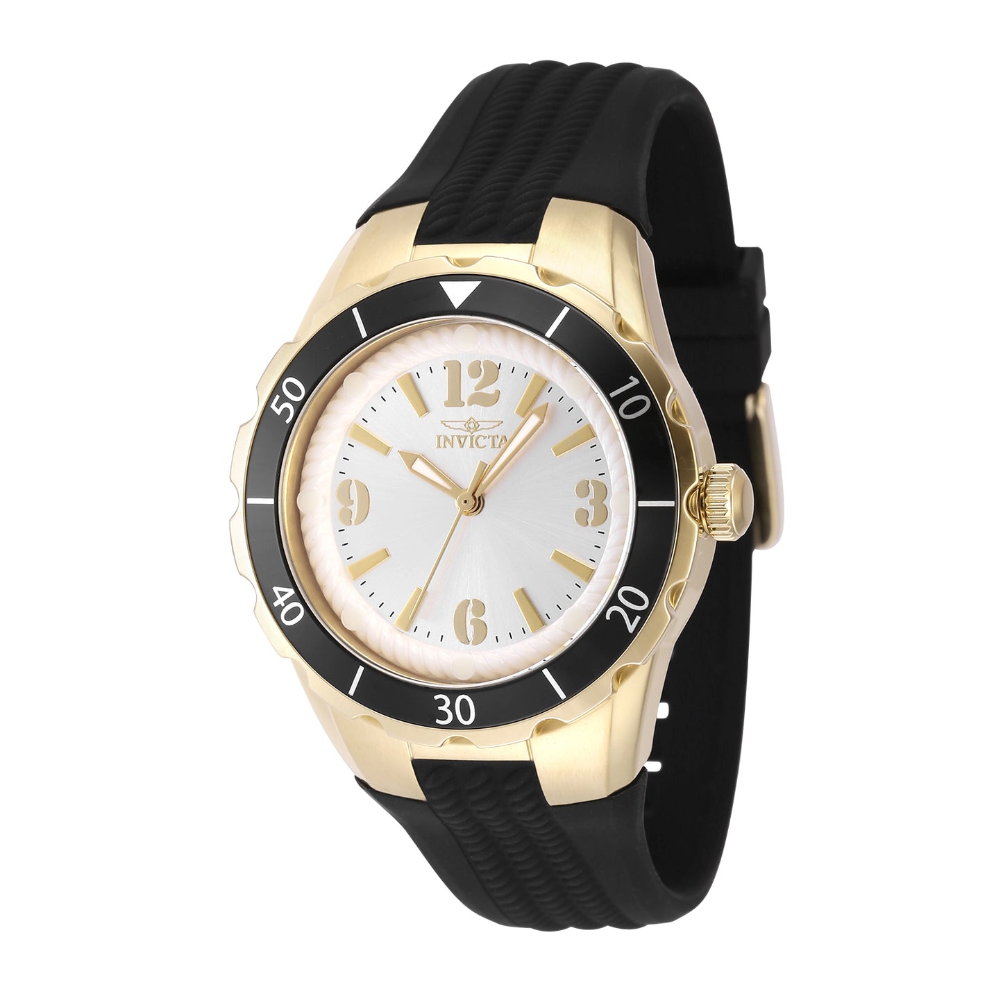 Invicta Women's 38mm Angel Quartz Luminous Markers Textured Silicone Strap Watch