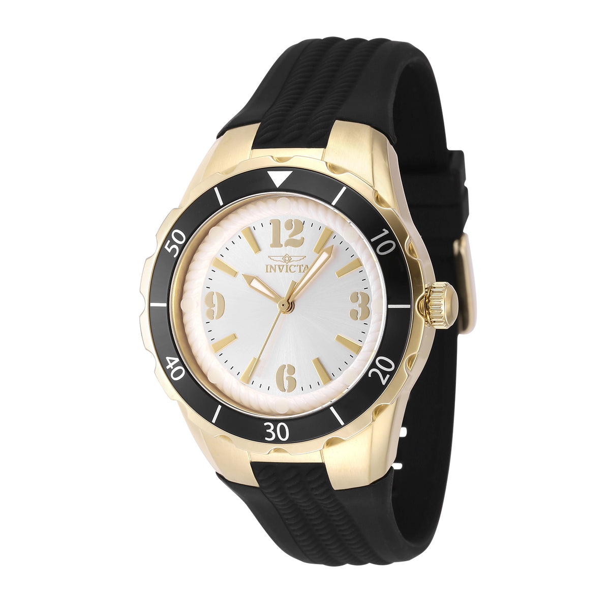 Invicta Women's 38mm Angel Quartz Luminous Markers Textured Silicone Strap Watch