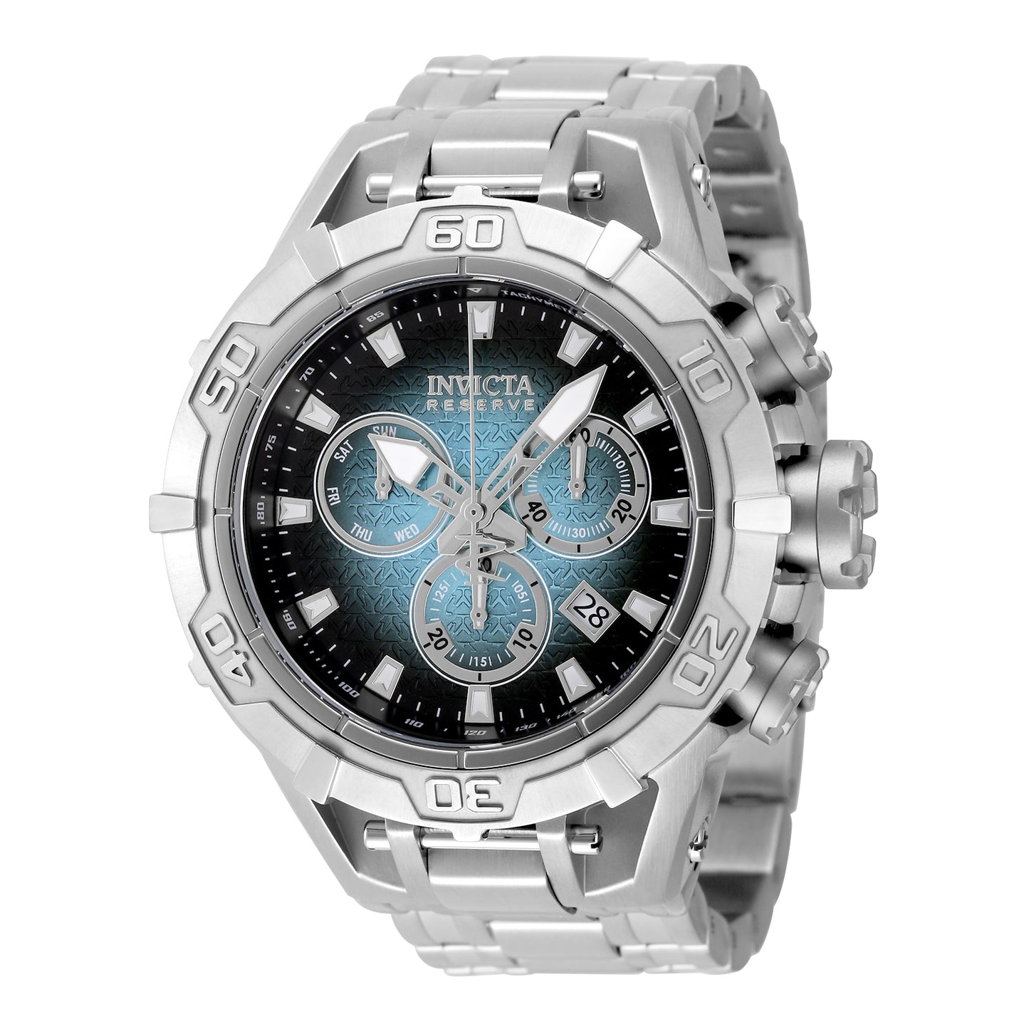 Invicta Men's 54mm Ocean Warrior Quartz Chronograph Black & Blue Ombre Dial Bracelet Watch