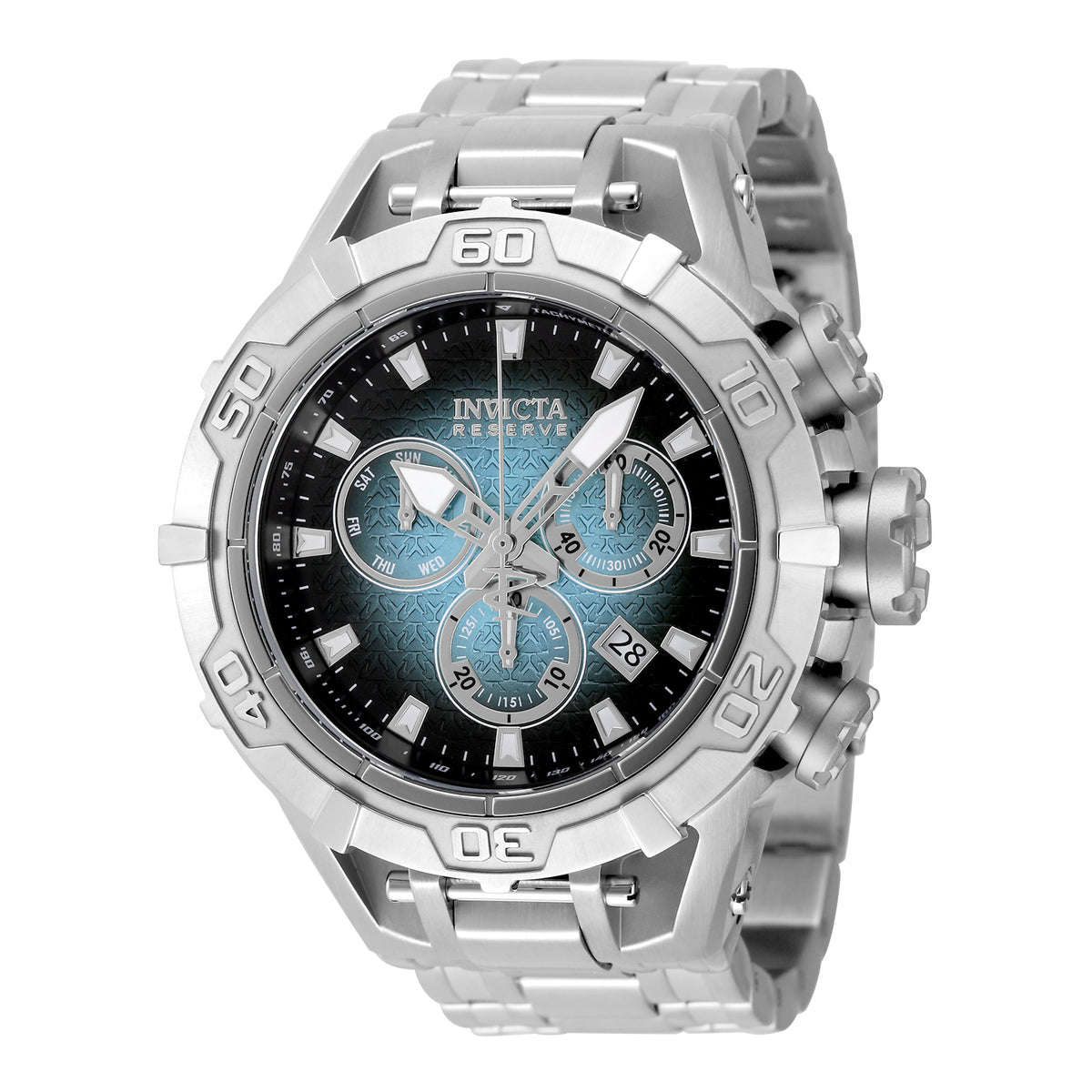 Invicta Men's 54mm Ocean Warrior Quartz Chronograph Black & Blue Ombre Dial Bracelet Watch