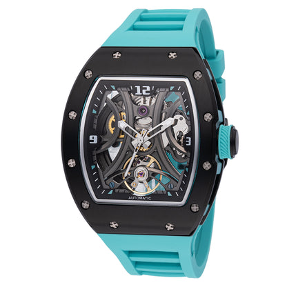 Invicta Men's 41mm S1 Rally Automatic Skeletonized Dial Tonneau Silicone Strap Watch