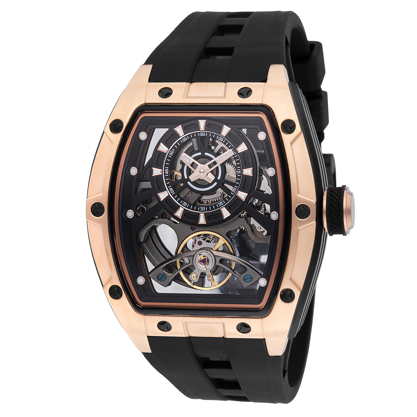 Invicta Men's 44mm S1 Rally Automatic Skeletonized Dial Tonneau Silicone Strap Watch