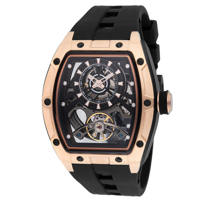 Invicta Men's 44mm S1 Rally Automatic Skeletonized Dial Tonneau Silicone Strap Watch