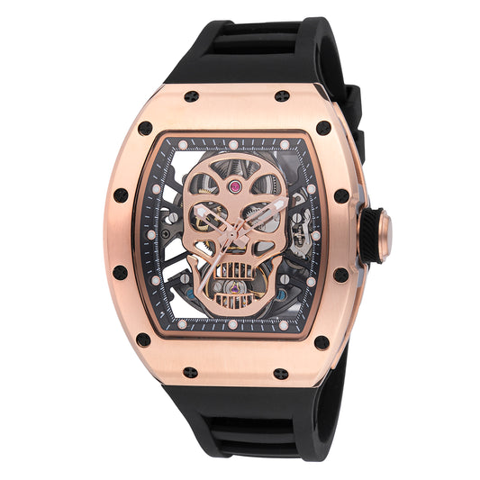 Invicta Men's 41mm S1 Rally Automatic Skull Skeletonized Dial Silicone Strap Watch
