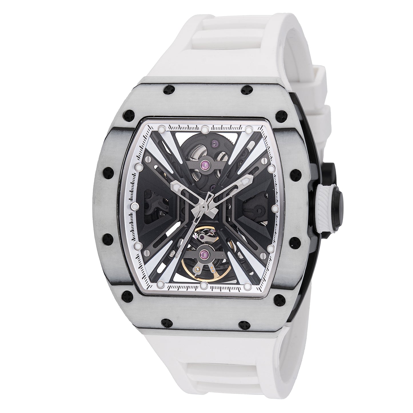 Invicta Men's 41mm S1 Rally Automatic Exhibition Dial Carbon Fiber Case Silicone Strap Watch