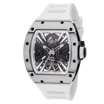 Invicta Men's 41mm S1 Rally Automatic Exhibition Dial Carbon Fiber Case Silicone Strap Watch