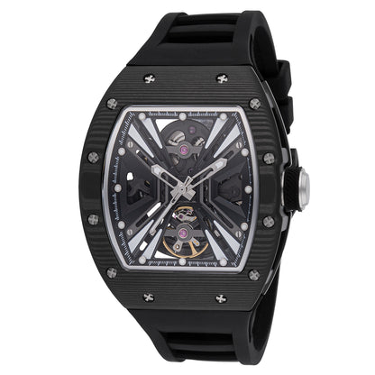 Invicta Men's 41mm S1 Rally Automatic Exhibition Dial Carbon Fiber Case Silicone Strap Watch