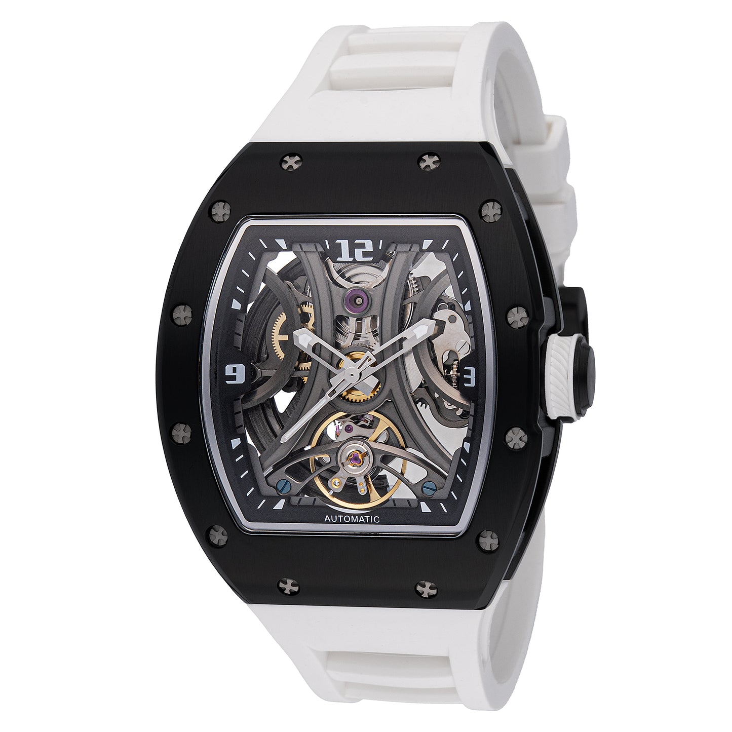 Invicta Men's 41mm S1 Rally Automatic Skeletonized Dial Tonneau Silicone Strap Watch