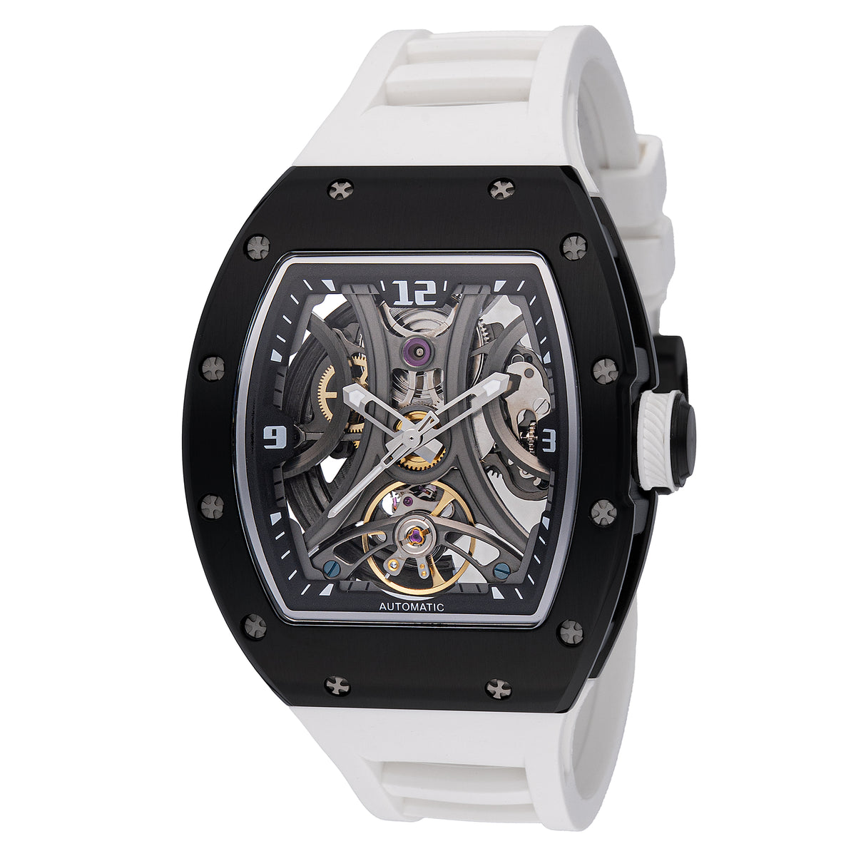 Invicta Men's 41mm S1 Rally Automatic Skeletonized Dial Tonneau Silicone Strap Watch