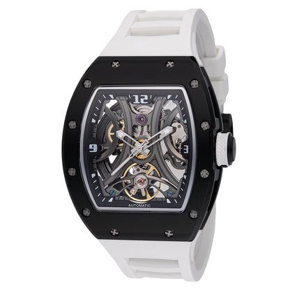 Invicta Men's 41mm S1 Rally Automatic Skeletonized Dial Tonneau Silicone Strap Watch