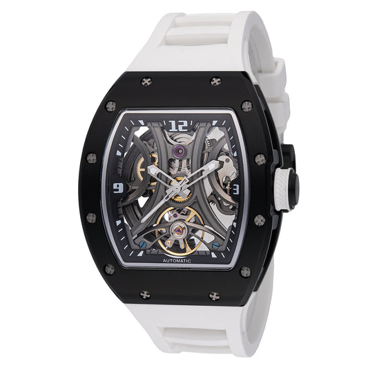 Invicta Men's 41mm S1 Rally Automatic Skeletonized Dial Tonneau Silicone Strap Watch