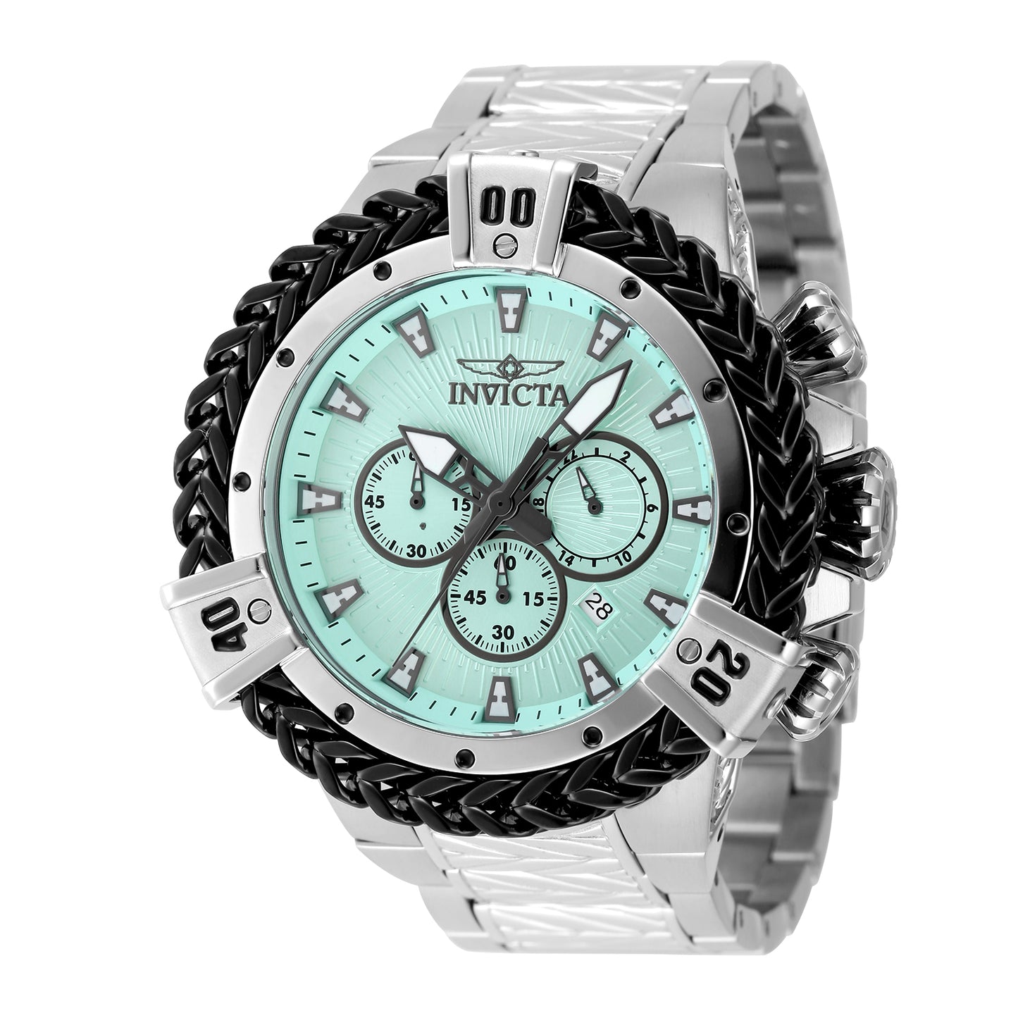 Invicta Men's 54mm Bolt Quartz Chronograph Chain Link Bezel Bracelet Watch