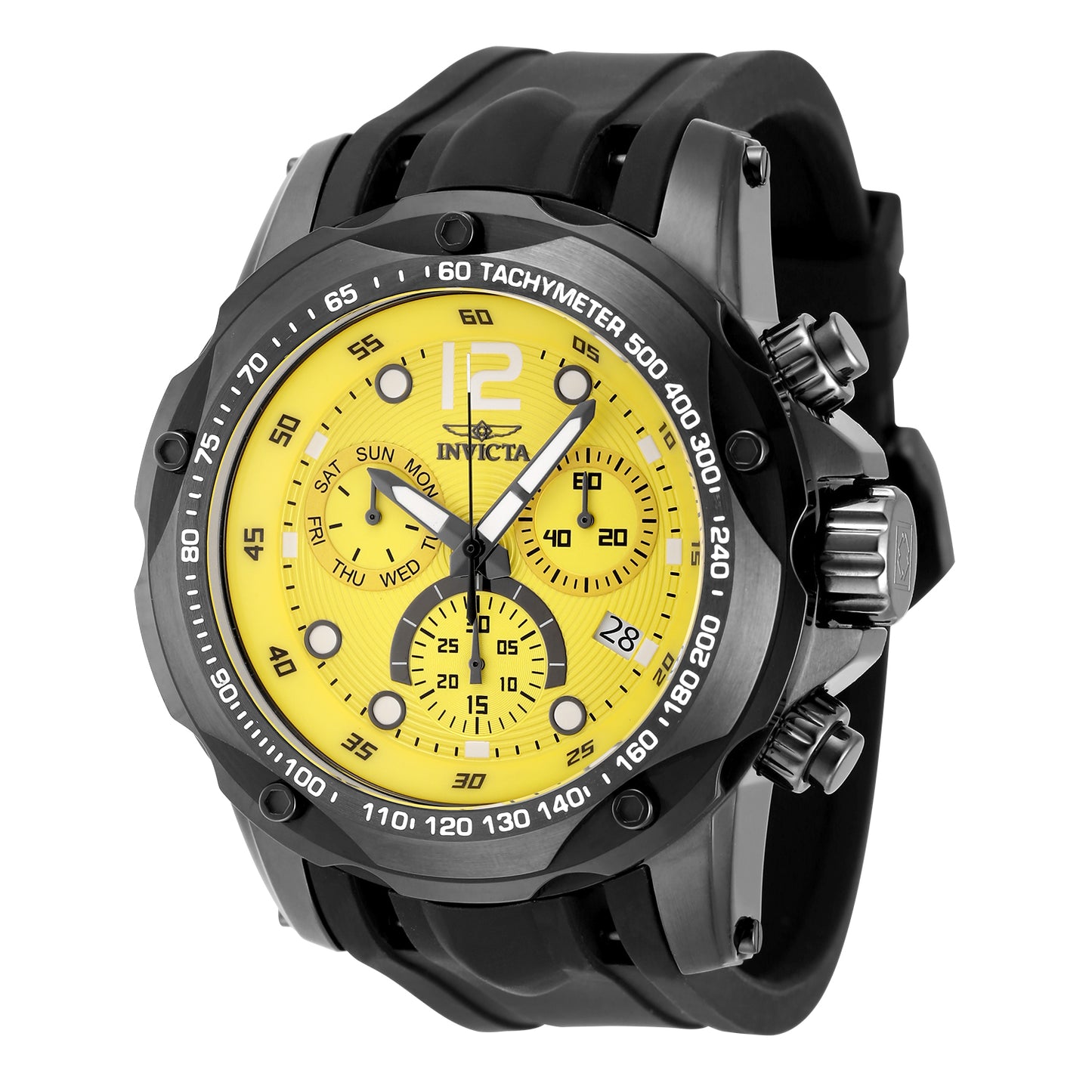 Invicta Men's 51mm Speedway Quartz Chronograph Gunmetal Silicone Strap Watch