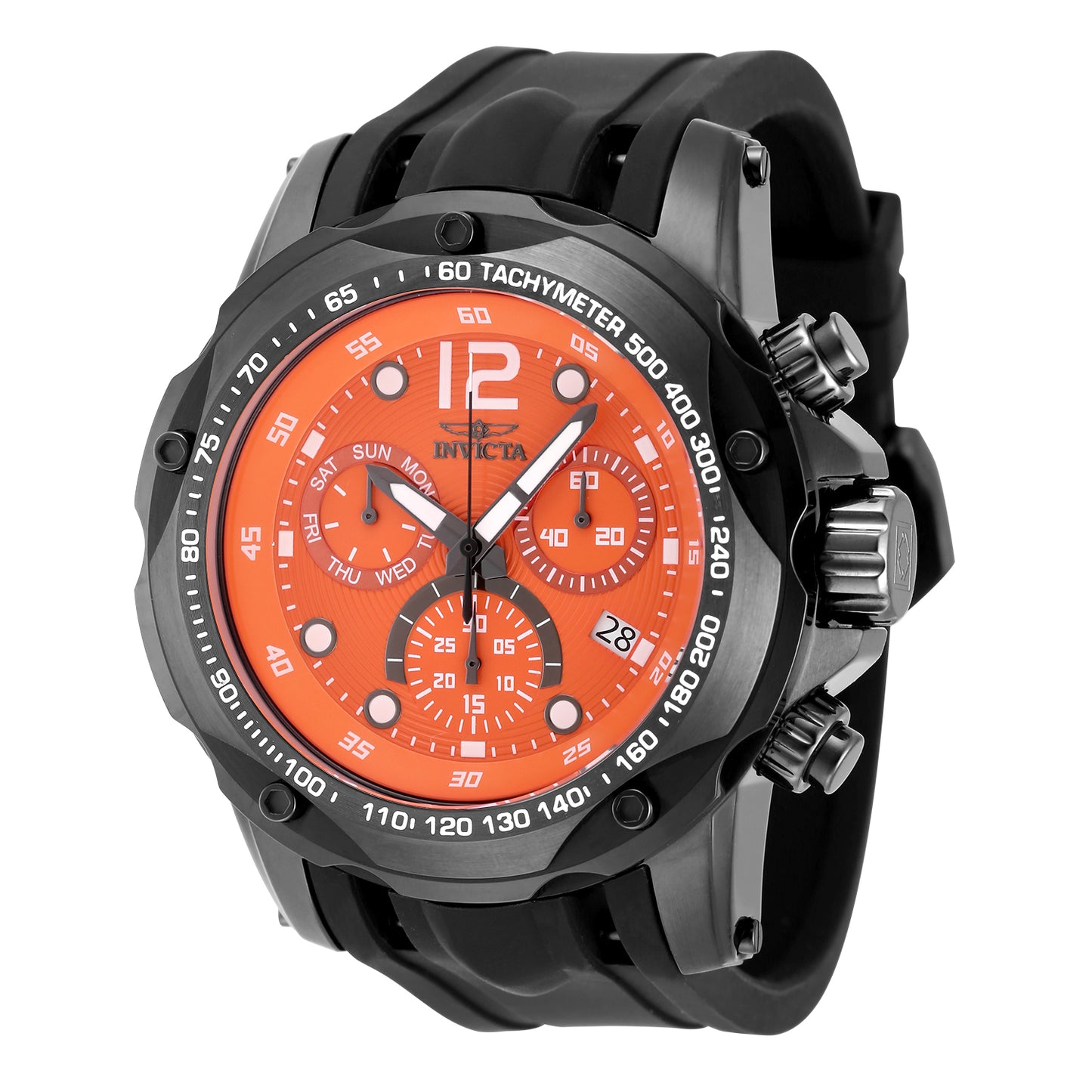 Invicta Men's 51mm Speedway Quartz Chronograph Gunmetal Silicone Strap Watch