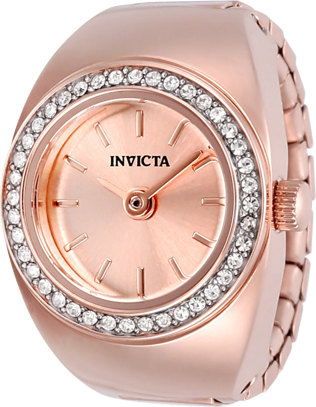 Invicta Women's 16mm Quartz Crystal Halo Mini Ring Watch