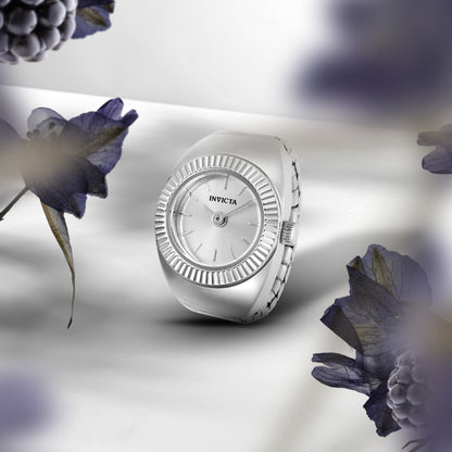 Invicta Women's 16mm Quartz Fluted Bezel Mini Ring Watch