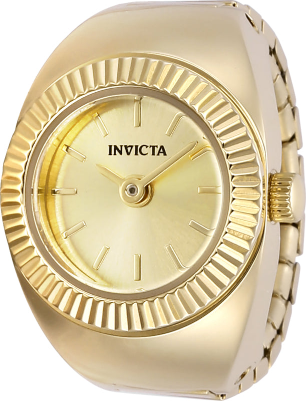 Invicta Women's 16mm Quartz Fluted Bezel Mini Ring Watch