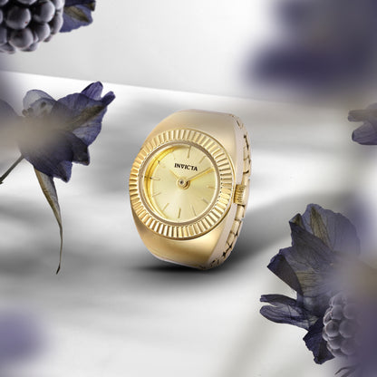 Invicta Women's 16mm Quartz Fluted Bezel Mini Ring Watch