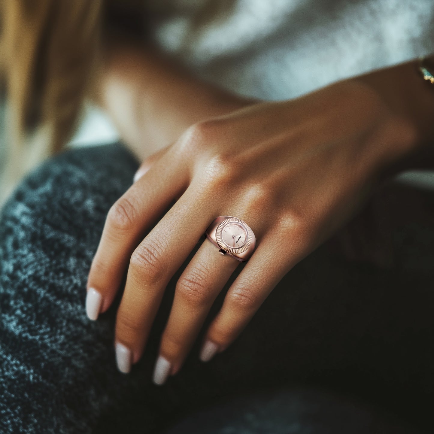 Invicta Women's 16mm Quartz Fluted Bezel Mini Ring Watch