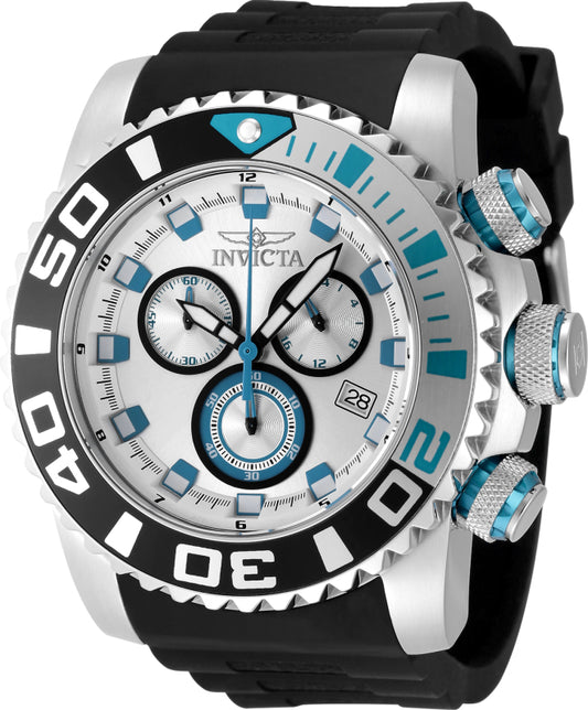 Invicta Men's 52mm Sea Hunter Quartz Chronograph Silicone Strap Watch