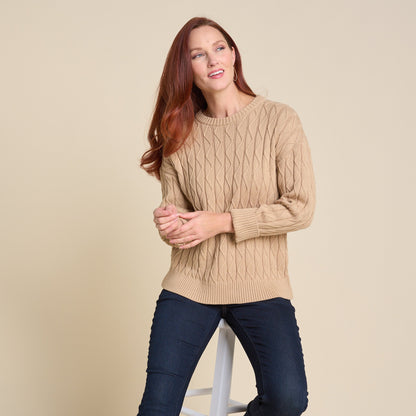 Christopher & Banks Lace Stitch Drop Shoulder Pullover Sweater