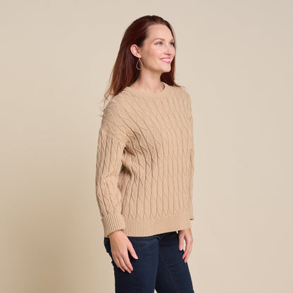 Christopher & Banks Lace Stitch Drop Shoulder Pullover Sweater