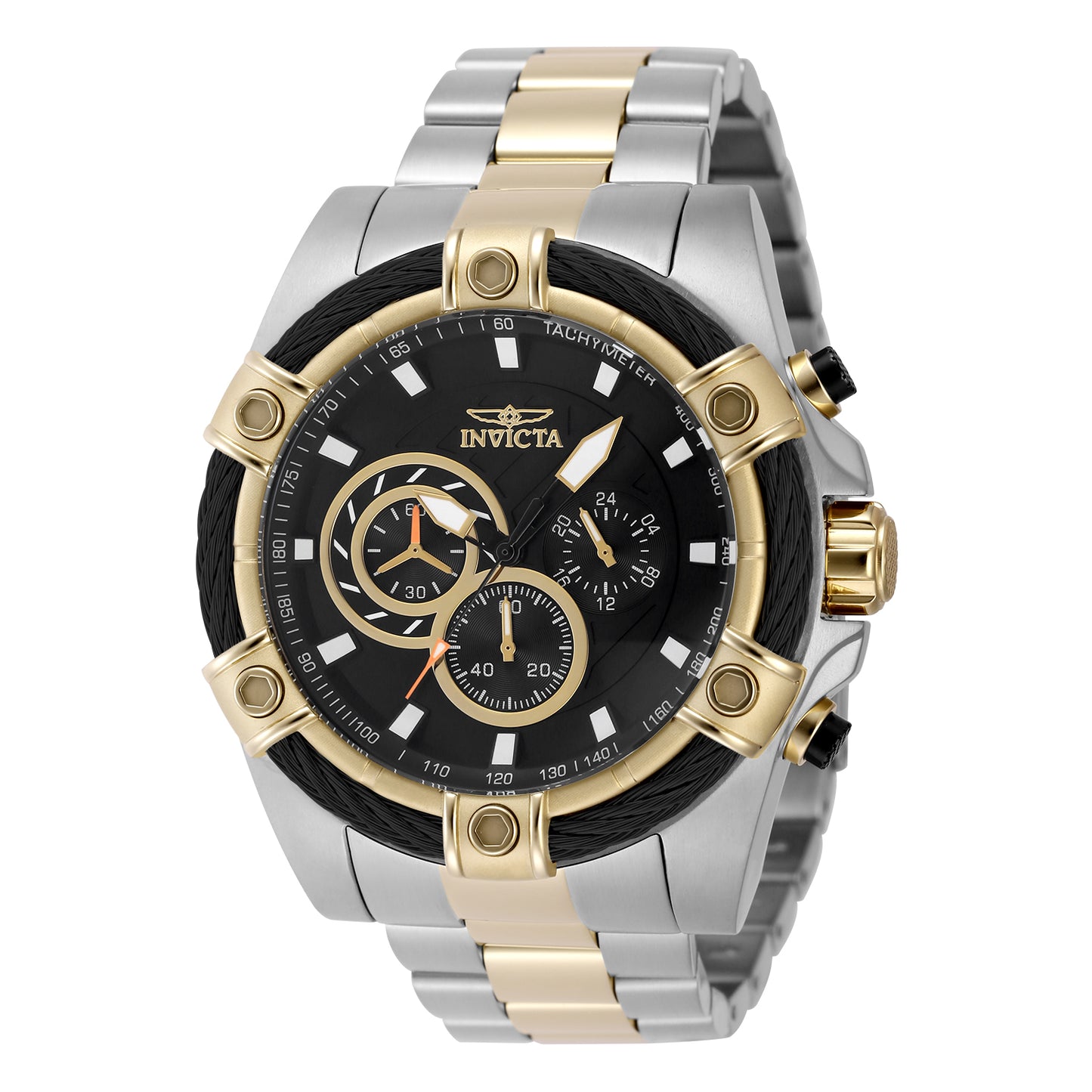 Invicta Men's 52mm Bolt Quartz Chronograph Twisted Cable Bezel Bracelet Watch