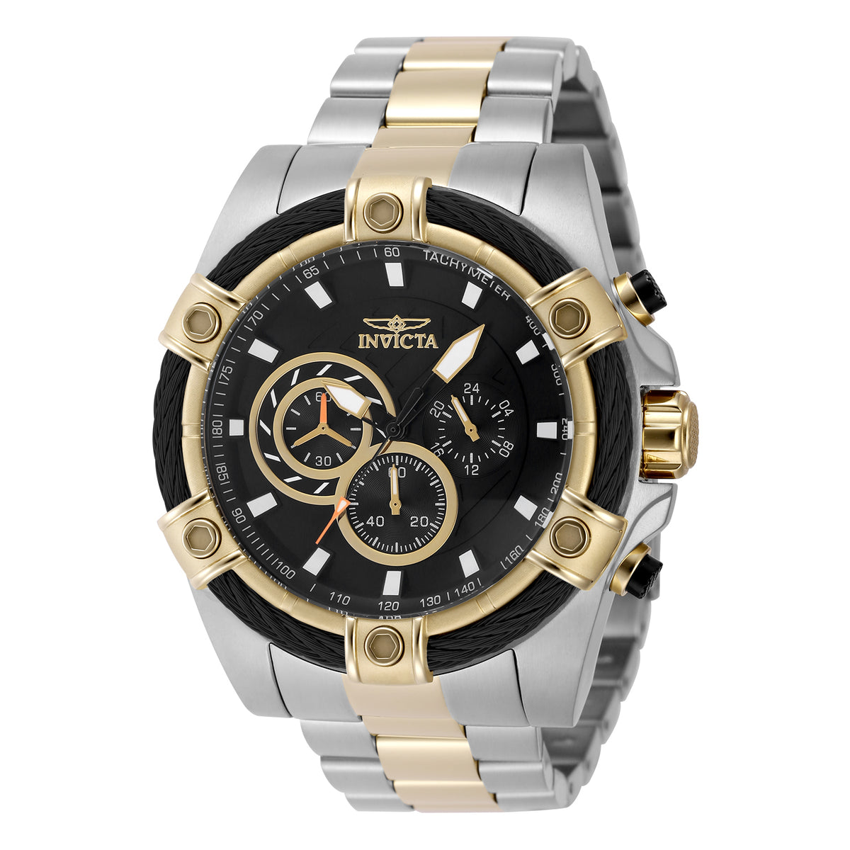 Invicta Men's 52mm Bolt Quartz Chronograph Twisted Cable Bezel Bracelet Watch