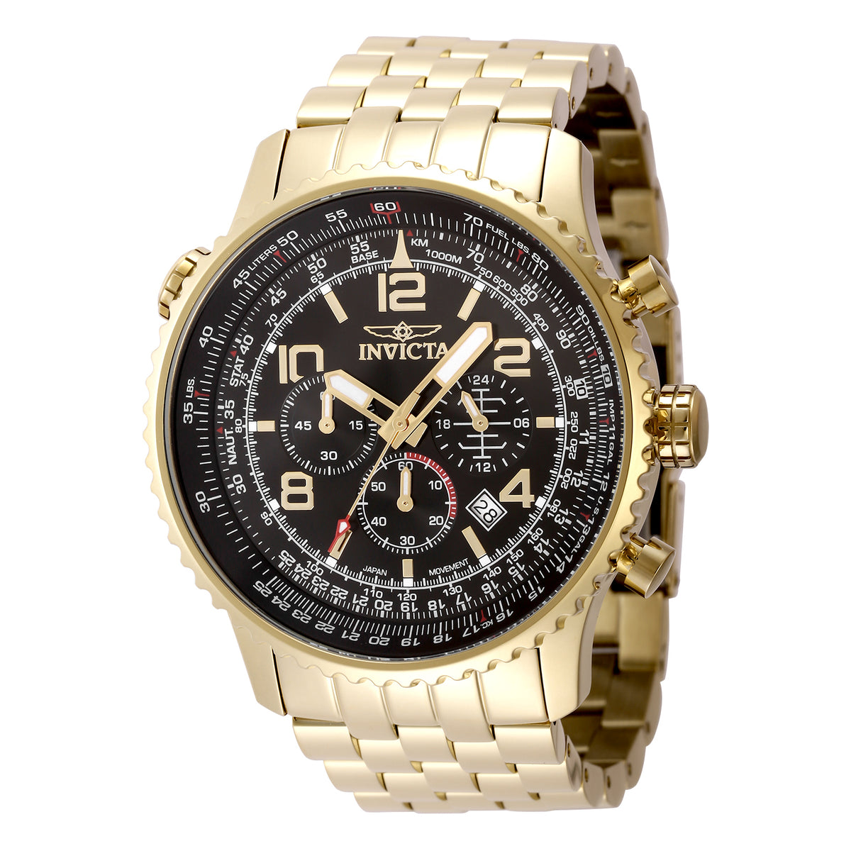 Invicta Men's 49mm Aviator Quartz Chronograph Jubilee Bracelet Watch