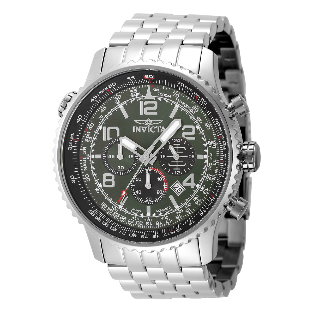 Invicta Men's 49mm Aviator Quartz Chronograph Jubilee Bracelet Watch