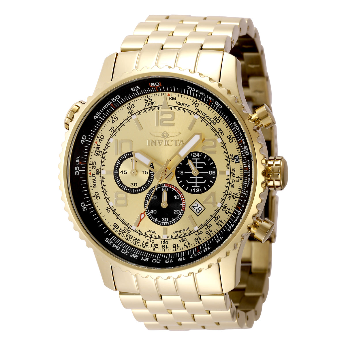 Invicta Men's 49mm Aviator Quartz Chronograph Jubilee Bracelet Watch