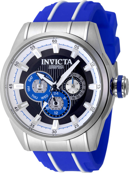 Invicta Men's 48mm Speedway Quartz Chronograph Silvertone Bezel Watch