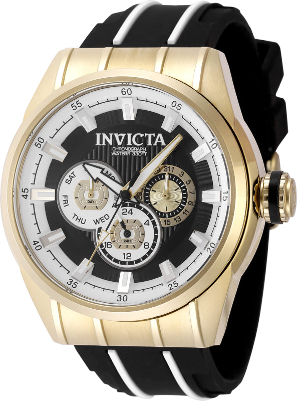 Invicta Men's 48mm Speedway Quartz Chronograph Goldtone Bezel Watch